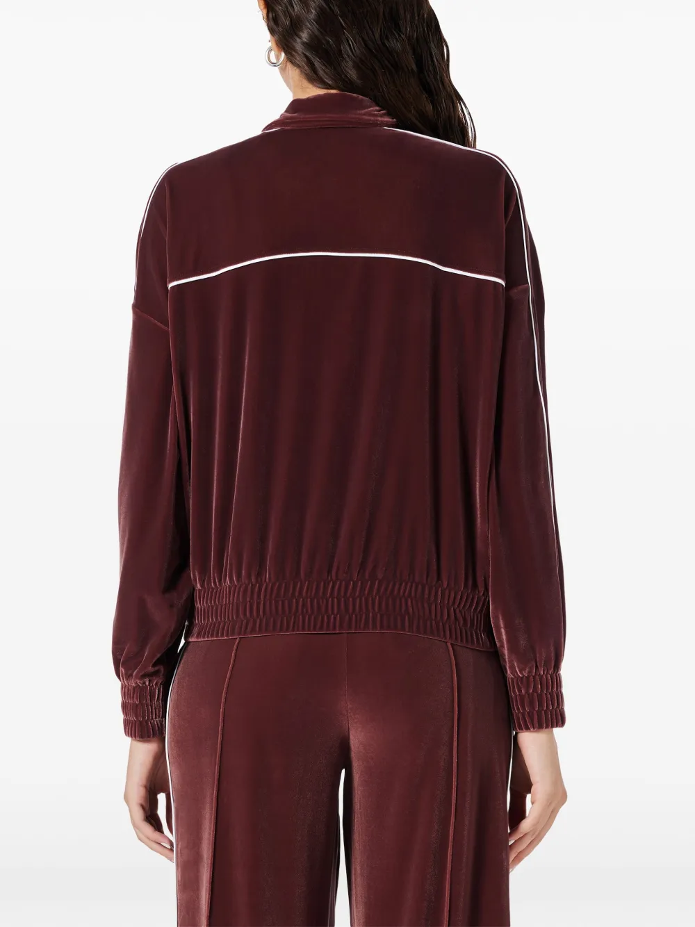 Lacoste Fluwelen sweater met rits Rood