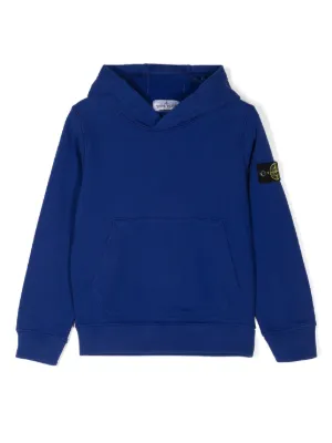 STONE  JUNIOR ネイビーパーカー Stone Island Junior ジップアップ スウェットパーカー | ブルー