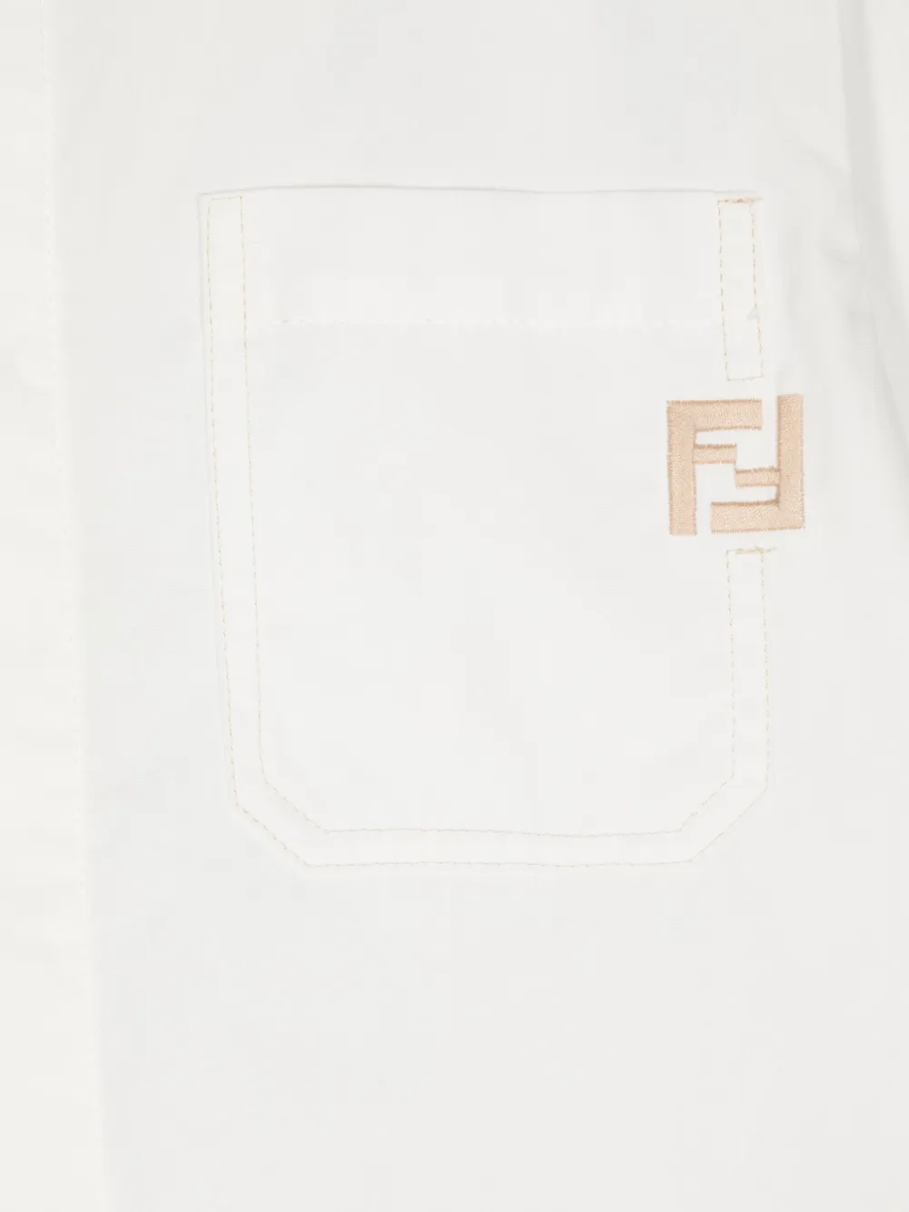 Fendi Kids Katoenen shirt met geborduurd logo Wit