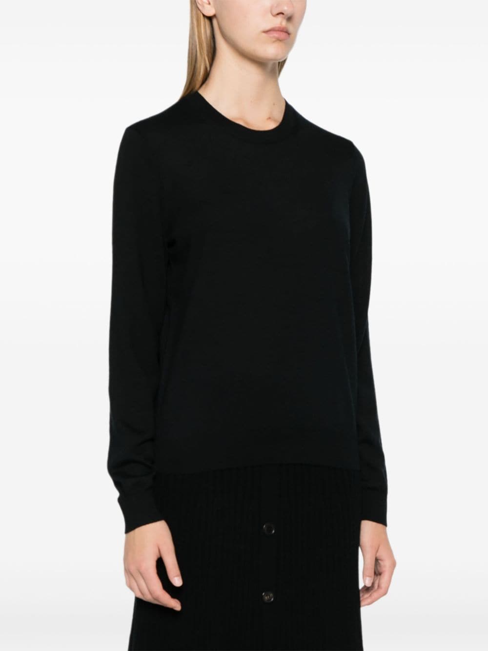 Shop Eric Bompard Extrafine Round-neck Sweater In Schwarz