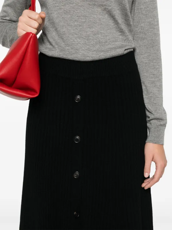 Eric Bompard Buttoned Maxi Skirt | Black | FARFETCH