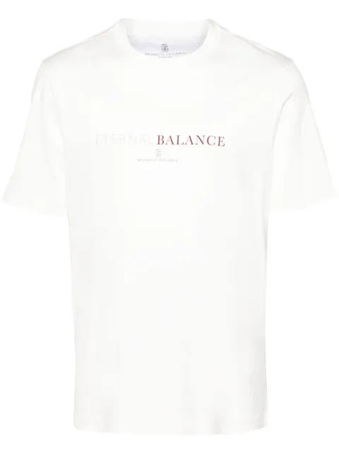 Brunello Cucinelli logo-print cotton T-shirt   
