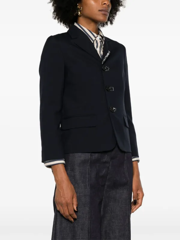 【送料&関税込】Marni Womans Single-breasted Blue Wool Blaze Marni single-breasted Wool Blazer | Blue | FARFETCH GE