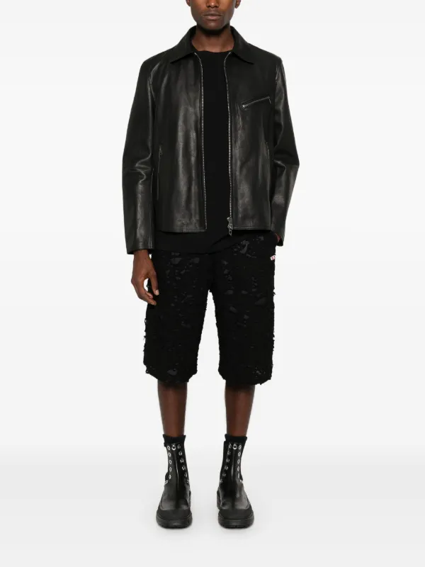 Diesel L-Korn レザージャケット | ブラック | FARFETCH JP