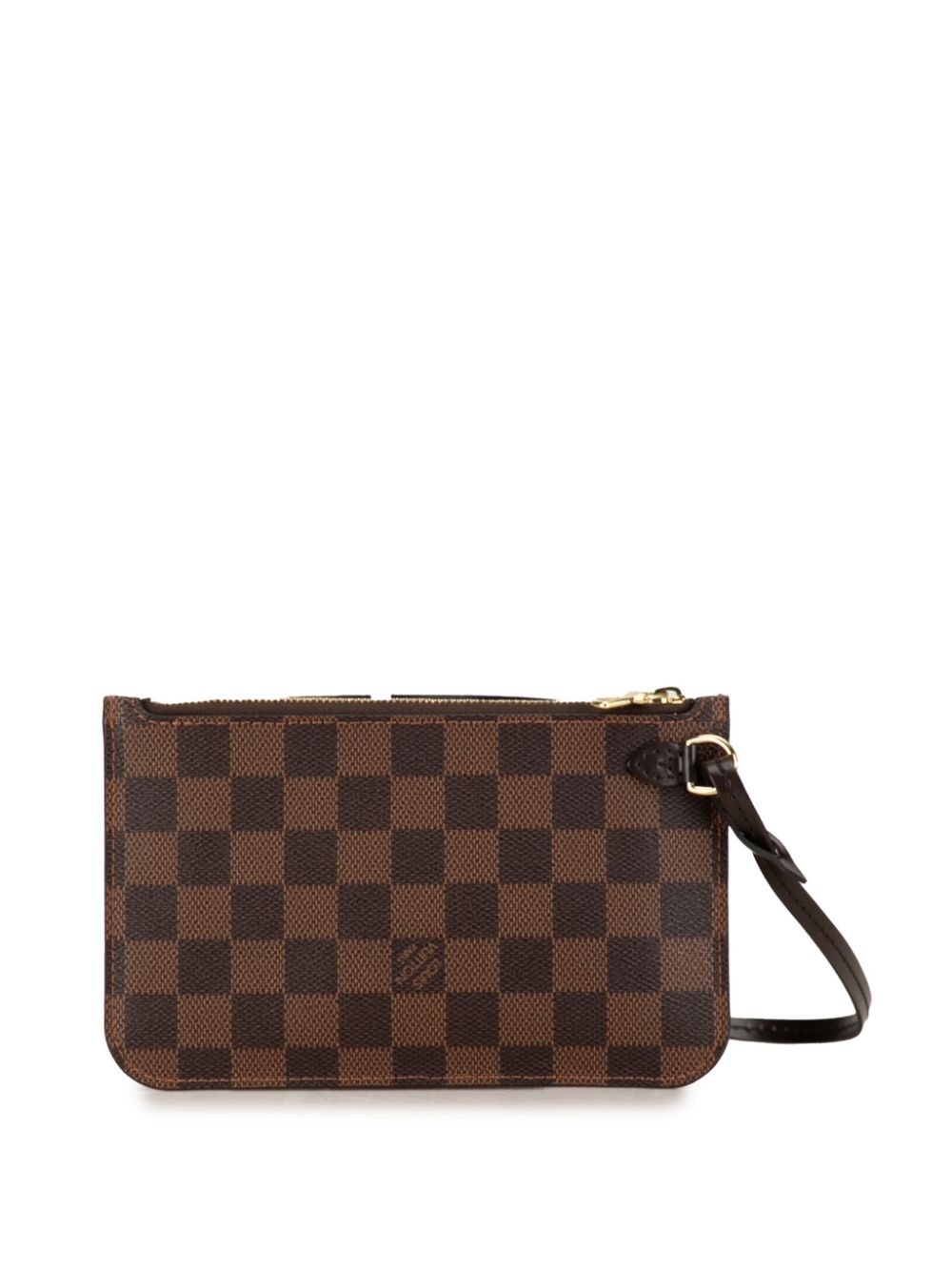 Louis Vuitton Pre-Owned 2018 Damier Ebene Neverfull Pochette buidel - Bruin