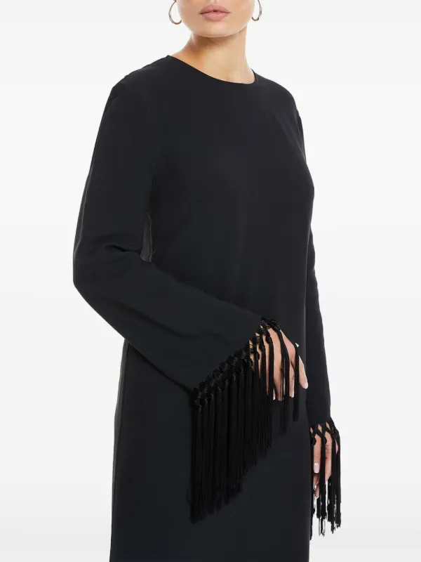 Taller Marmo Fringed Dress | Black | FARFETCH