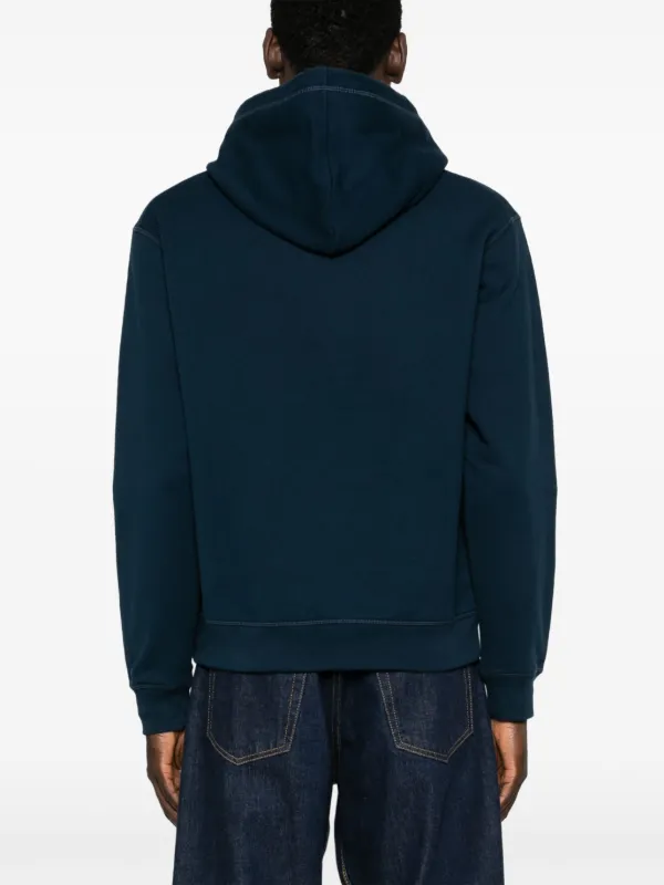 パーカー・フーディ Dsquared2 Raised-Logo Cotton Hoodie DSQUARED2 raised-logo Cotton Hoodie | Blue | FARFETCH