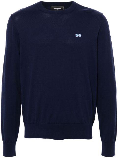 DSQUARED2 logo-applique cotton jumper Men