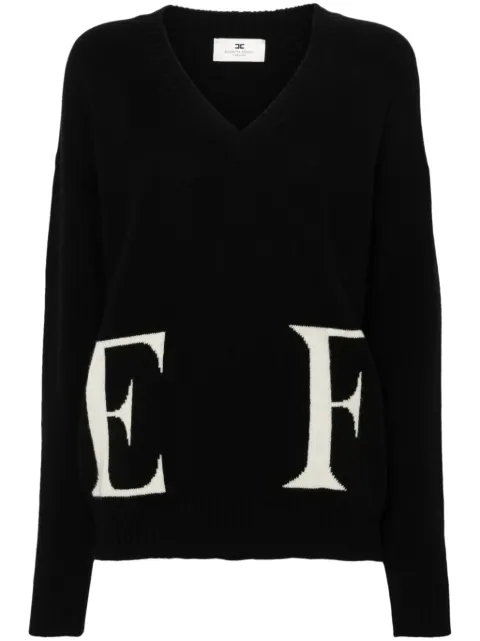Elisabetta Franchi suéter con logo en intarsia