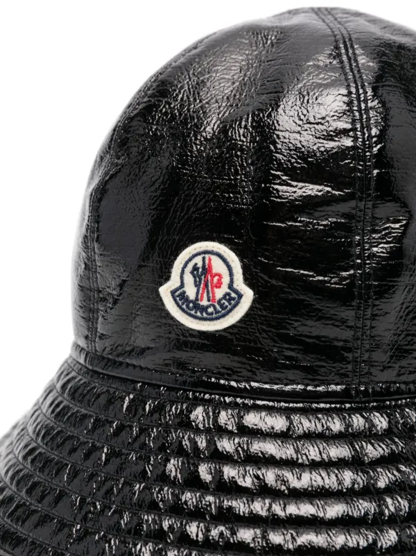 Moncler logo-patch high-shine Bucket Hat | Black | FARFETCH