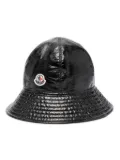 Moncler logo-patch high-shine bucket hat - Black