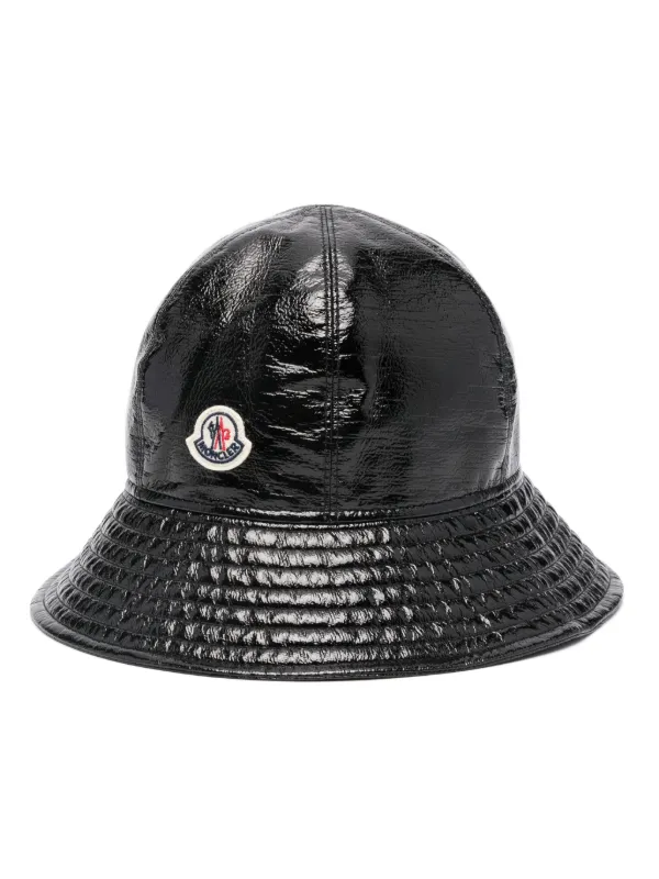 Moncler logo patch high shine Bucket Hat Black FARFETCH HK