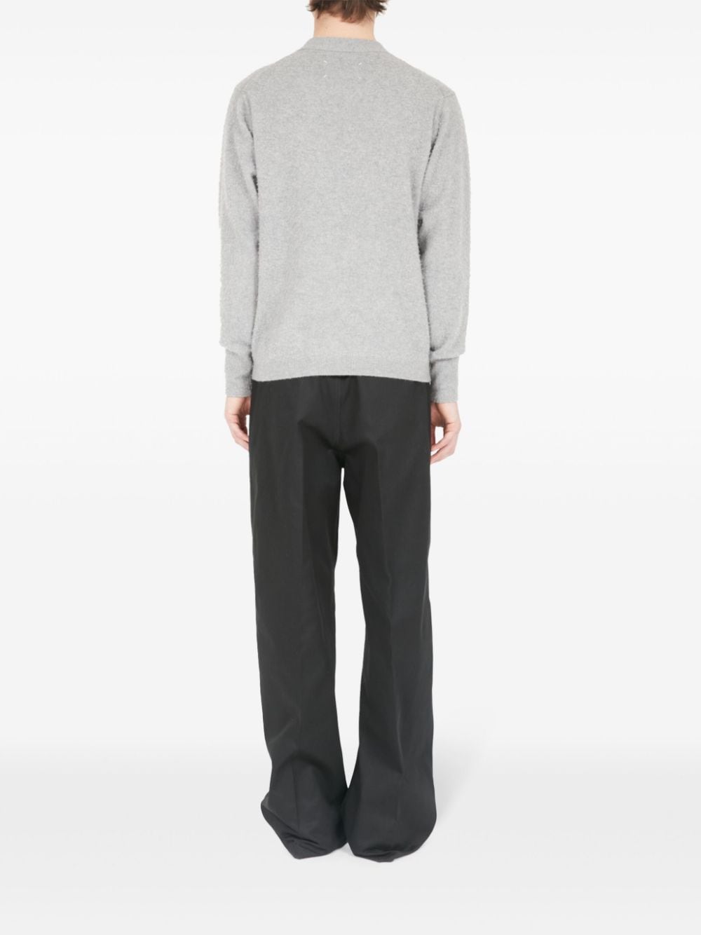 Shop Maison Margiela V-neck Cashmere-blend Cardigan In Grey