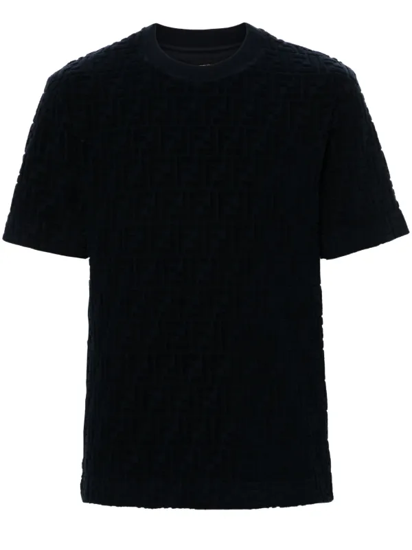 FENDI FF jacquard Terry T shirt Blue FARFETCH AO