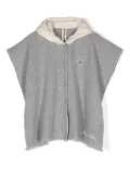 Moncler Enfant logo-embroidered hooded cape - Grey