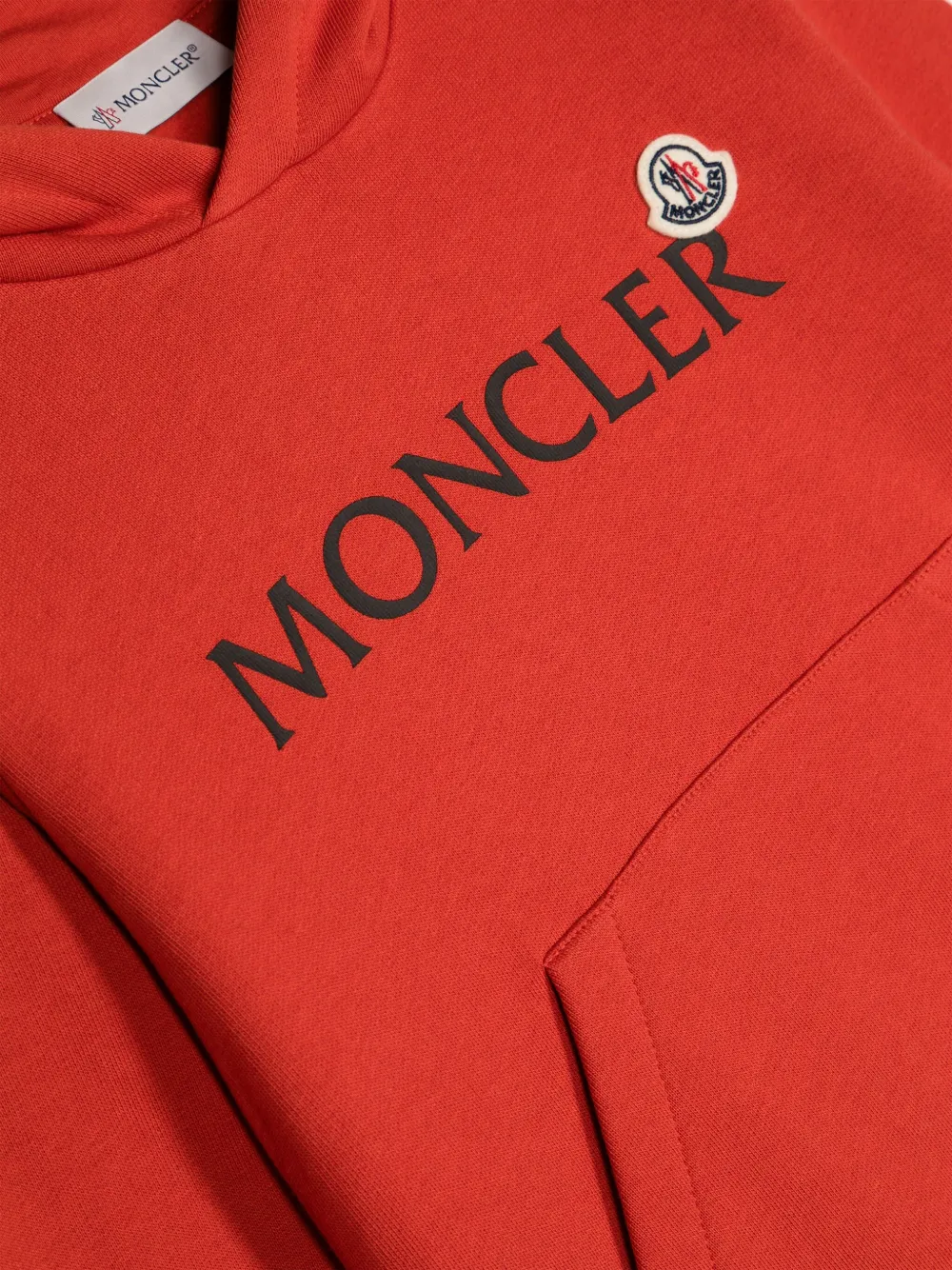 Moncler Enfant Hoodie met logoprint Rood