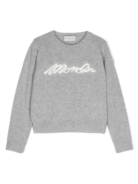 Moncler Enfant logo-embroidered virgin wool jumper