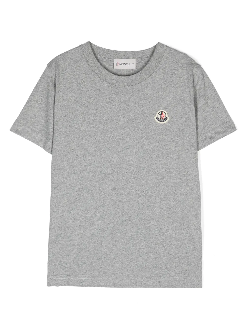 Moncler Enfant logo-patch cotton T-shirt - Grey