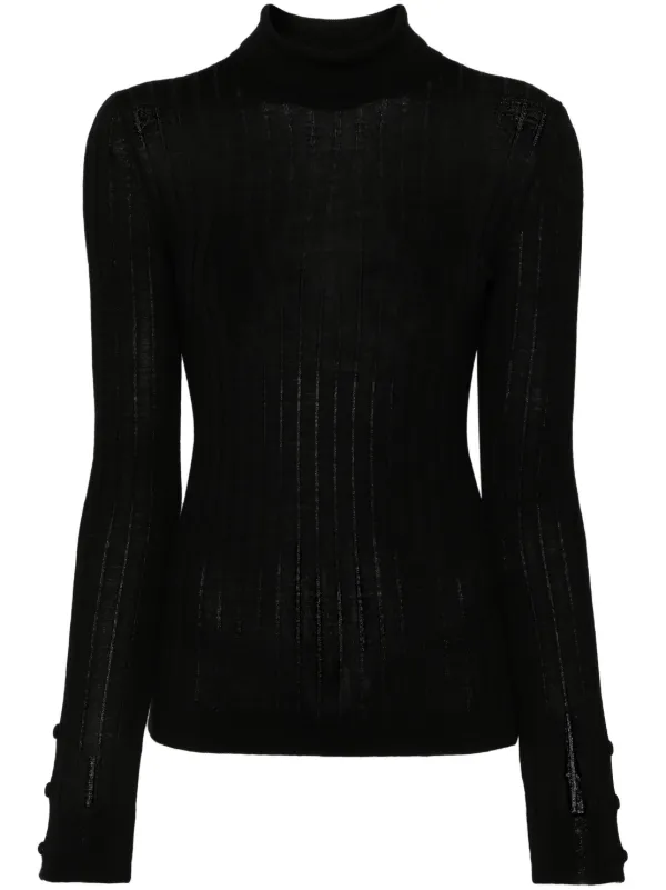 Moncler Ribbed Jumper in Black