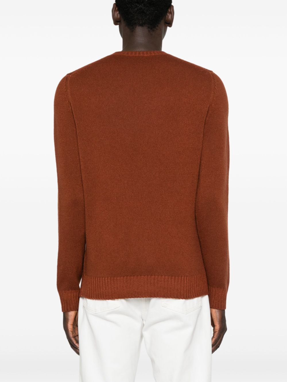 Shop Malo Wool Crew Neck Jumper In Orange