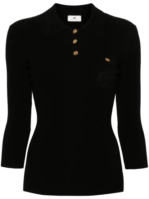 Elisabetta Franchi logo-embroidered top