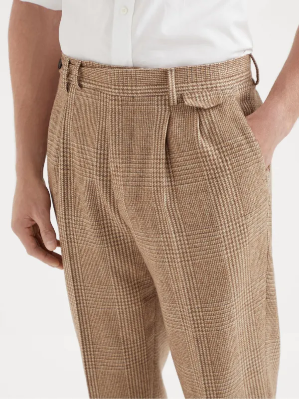 Brunello Cucinelli チェック テーパードパンツ | ブラウン | FARFETCH JP