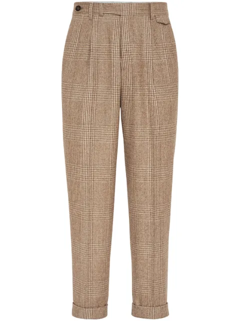 Brunello Cucinelli check-pattern tapered trousers 