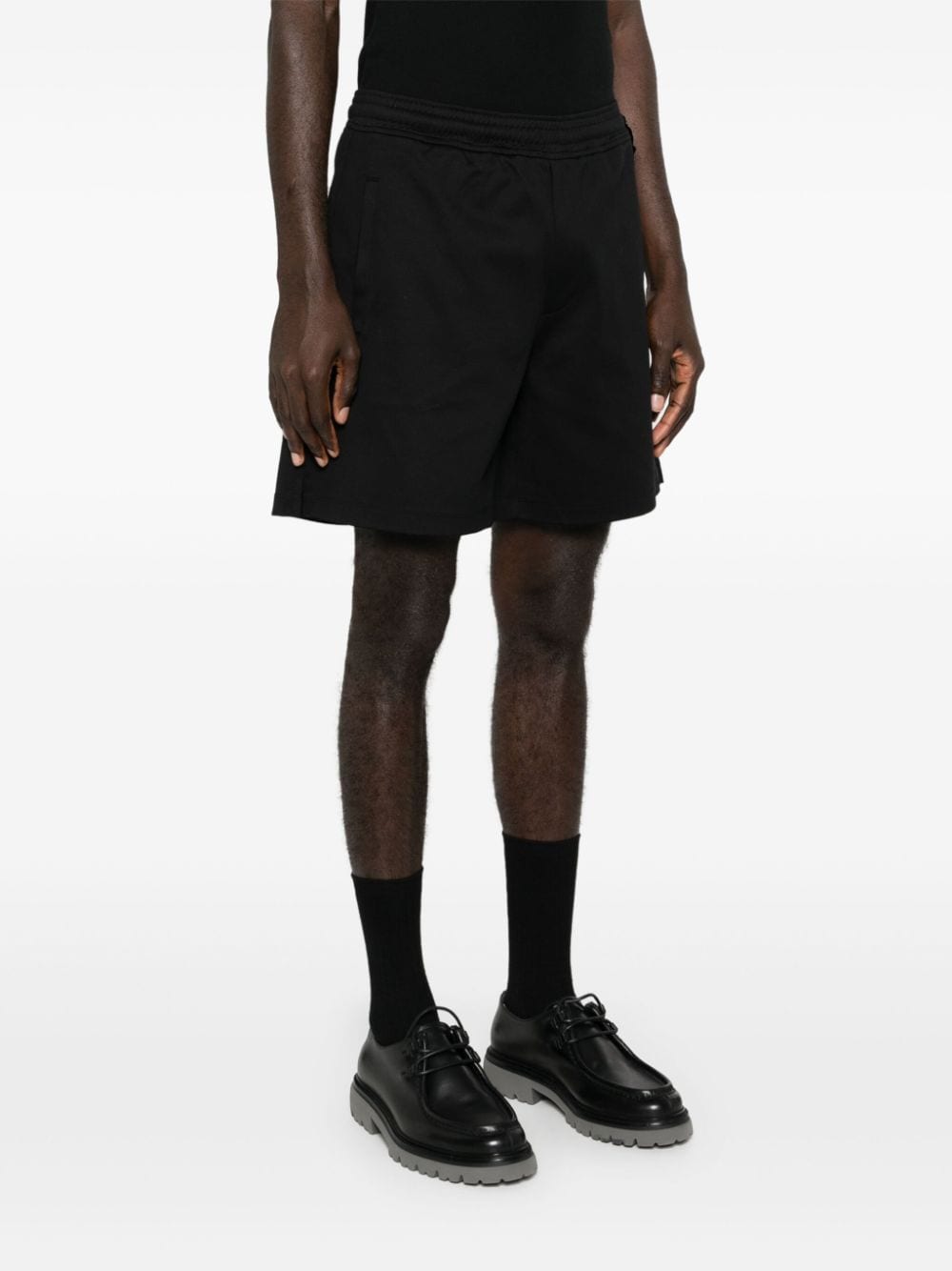 Shop Fendi Logo-print Track Shorts In Black