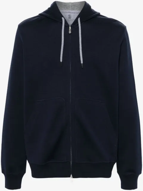Brunello Cucinelli zip-up drawstring hoodie