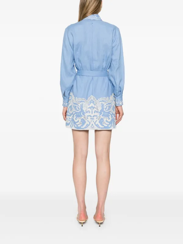 ALEMAIS Arion Linen Minidress | Blue | FARFETCH ALEMAIS Arion Linen Minidress | Blue | FARFETCH