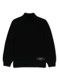 Balmain Kids logo-tag wool jumper - Black