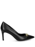 Michael Michael Kors 75mm appliqué-logo leather pumps - Black