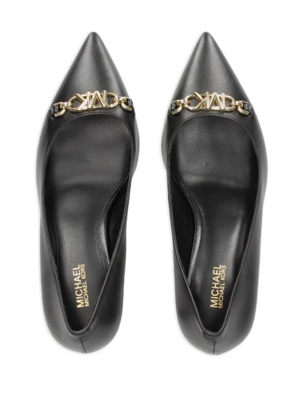 Michael Michael Kors 75mm appliqué-logo Leather Pumps Black FARFETCH IN