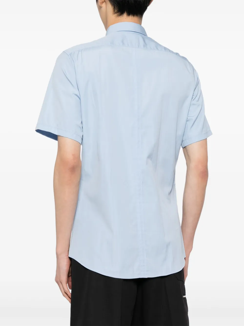 Gucci Overhemd met contrasterende afwerking en korte mouwen Blauw