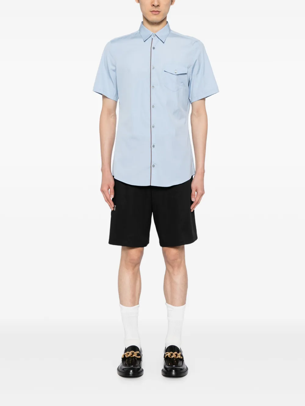 Gucci Overhemd met knopen en korte mouwen - Blauw