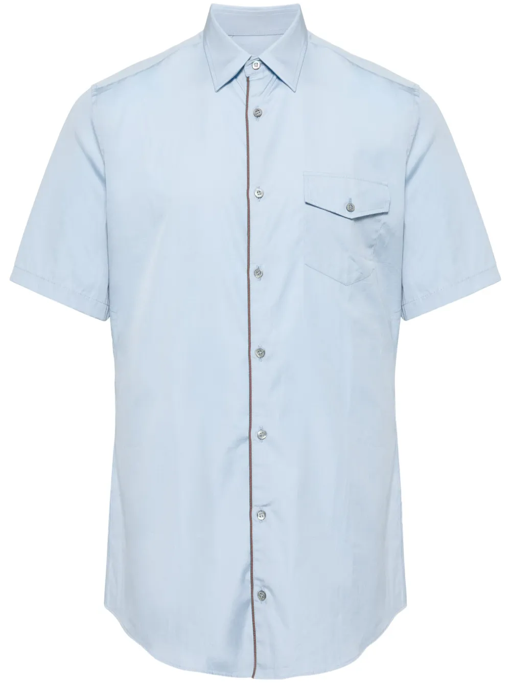 Gucci Overhemd met contrasterende afwerking en korte mouwen Blauw