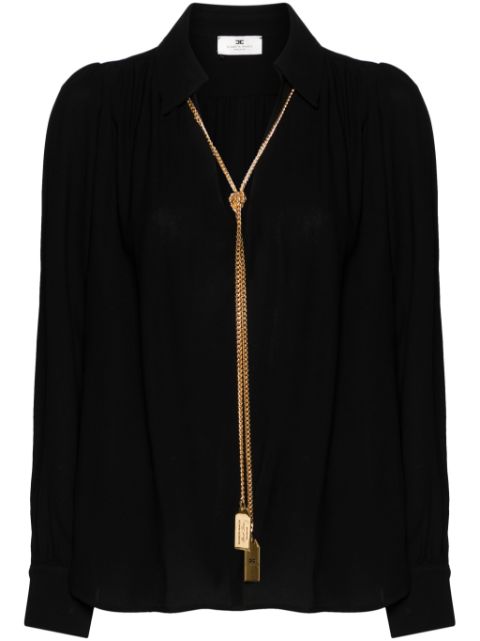 Elisabetta Franchi necklace-appliqué georgette blouse