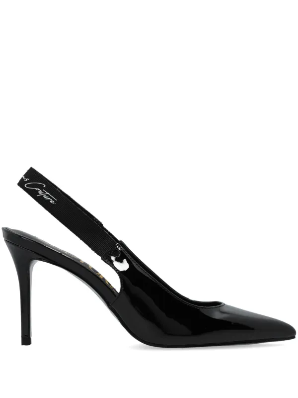 Versace Jeans Couture Logo Slingback Pumps Black FARFETCH IN