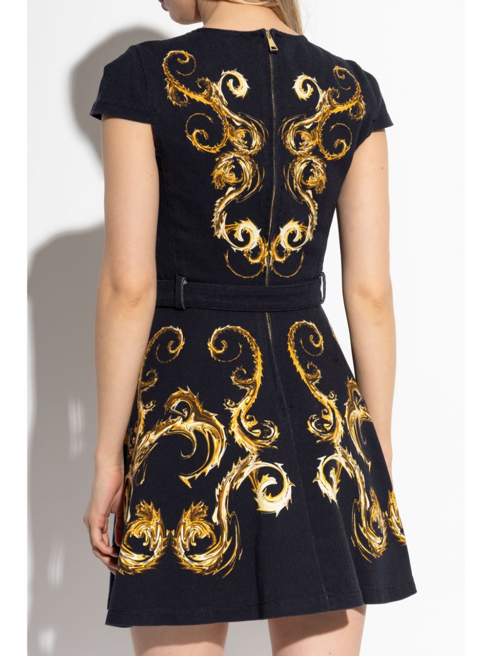 Cheap Versace Jeans Couture baroque-print belted dress Women