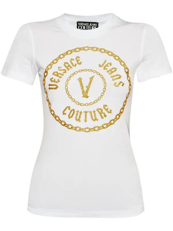 【関税込み】Versace Jeans Couture ホワイト ロゴ Tシャツ Versace Jeans Couture ロゴ Tシャツ | ホワイト | FARFETCH JP