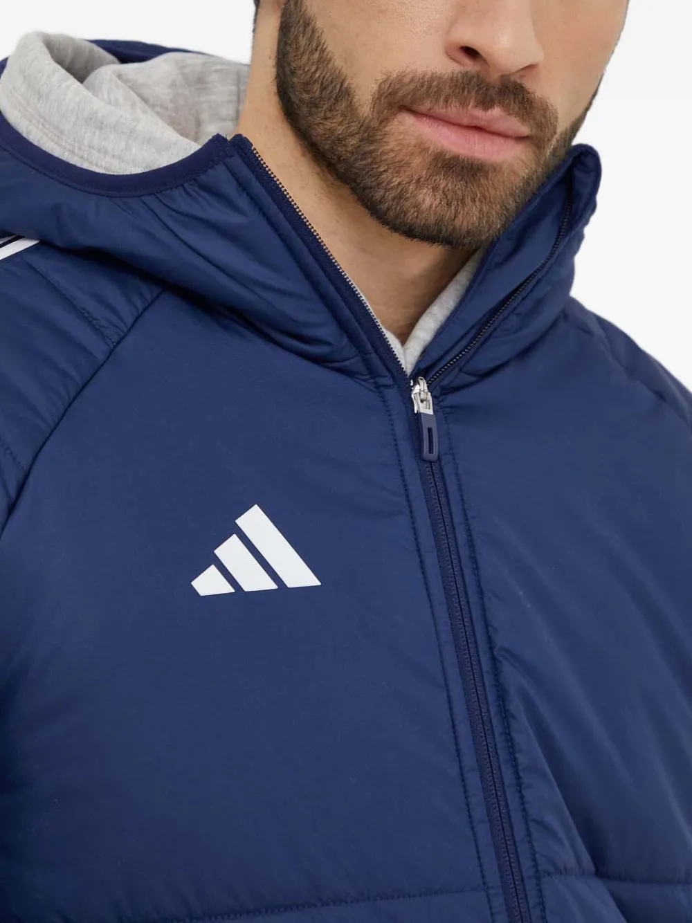 adidas Gewatteerd jack met drie strepen Blauw
