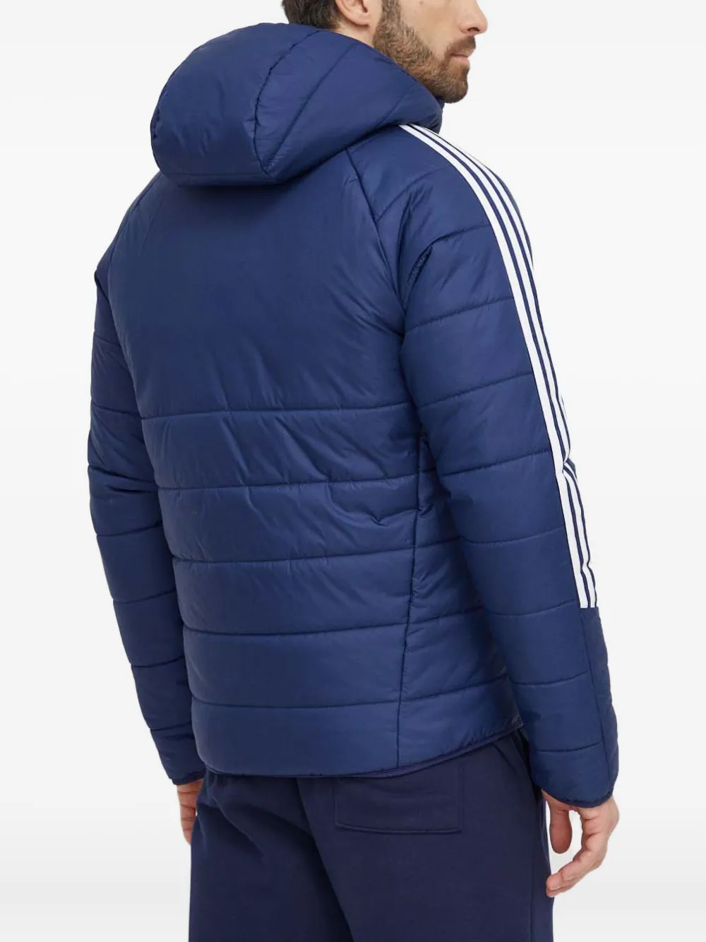 adidas Gewatteerd jack met drie strepen Blauw