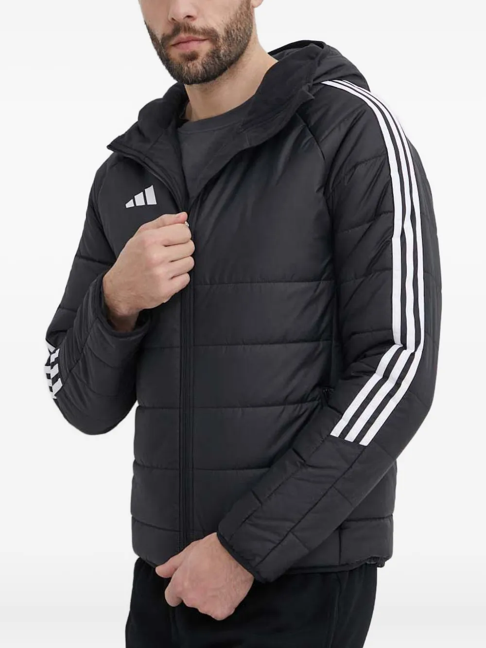 adidas three-stripe padded jacket | Black | Image 1
