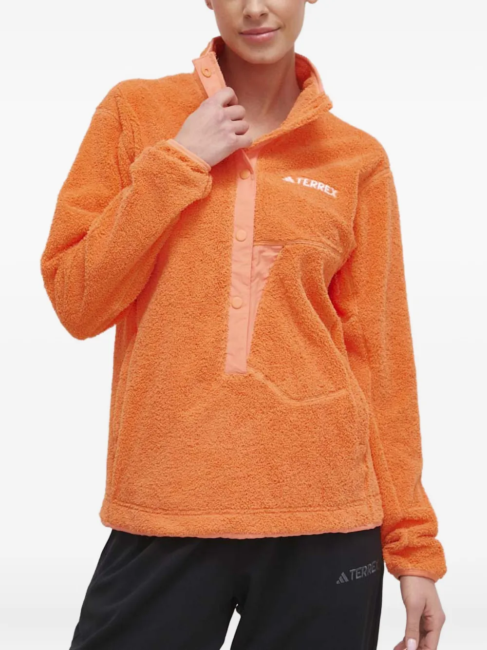 adidas embroidered-logo fleece sweatshirt | Orange | Image 1