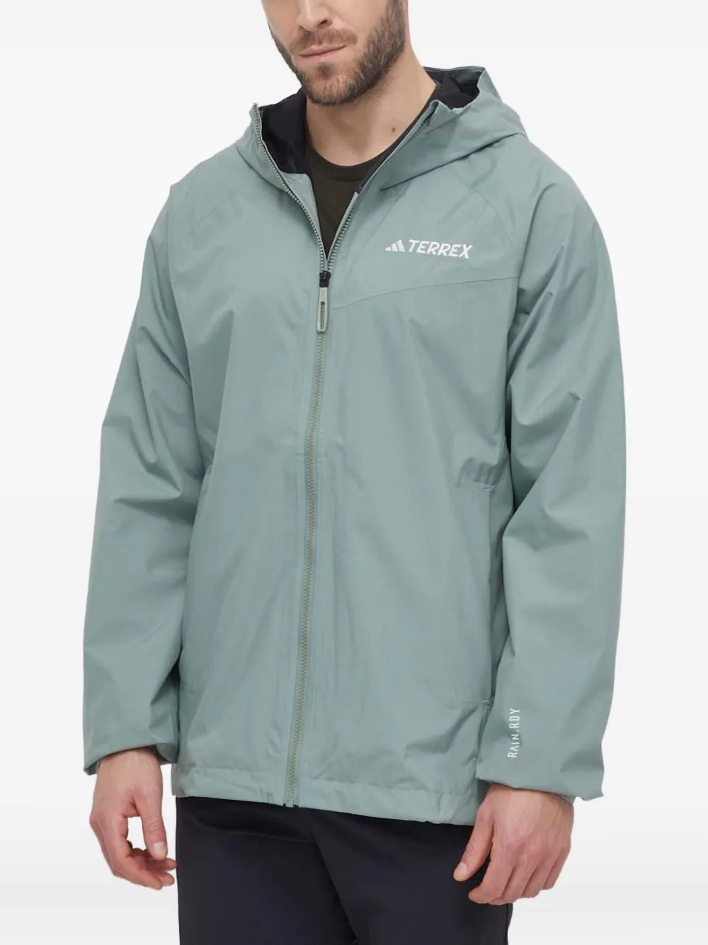 adidas hooded rain jacket | Green | Image 1