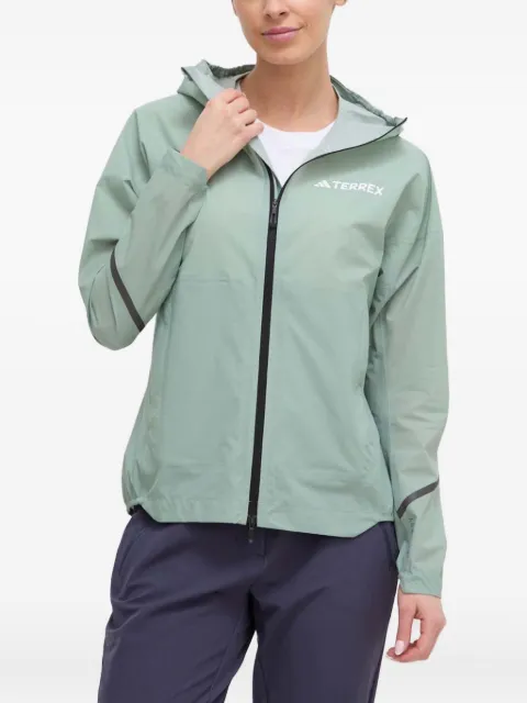 adidas hooded reflective-detail jacket