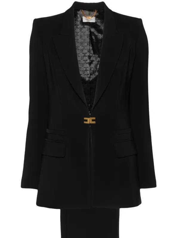 Elisabetta Franchi ロゴ クレープスーツ | ブラック | FARFETCH JP