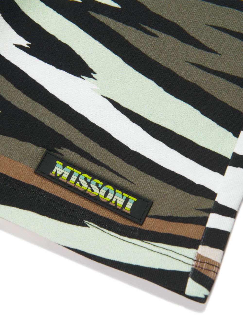 Missoni Kids Shorts van biologisch katoen met zigzag-print Groen