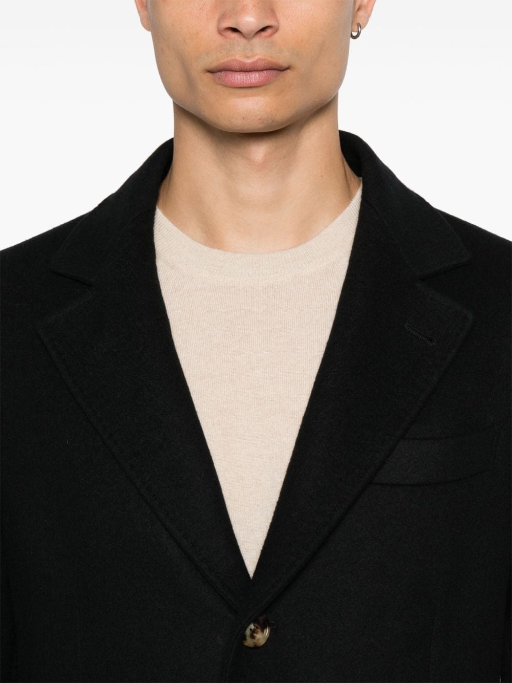 Shop Brunello Cucinelli Single-breasted Coat In Black