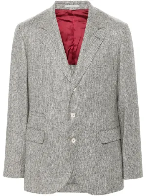 Brunello Cucinelli チェック シングルジャケット | ホワイト